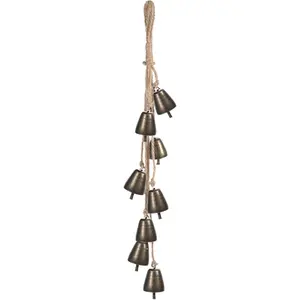 Vintage Bronze Witch Bells for Door Knob Boho Hanger Wind Chimes Witchcraft Supplies Vintage Witch Decor for Home Protection
