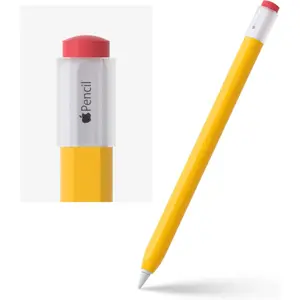 Silicone Case For Apple Pencil 2nd Generaion, Cover, Protective Holder Grip Sleeve with Cap Accessories For iPad Pro 11,12.9 inch, Yellow