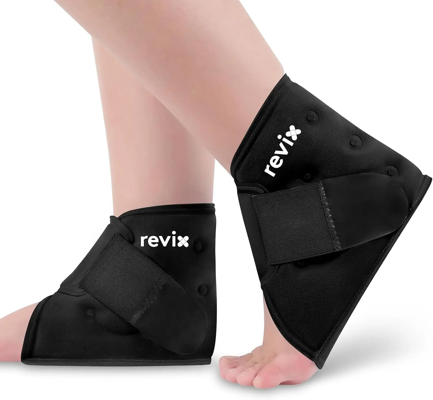 REVIX Ankle Ice Packs, 2-Pack of Flexible, Reusable Gel Wraps for Cold Therapy and Ankle Injury Recovery, Two Packs