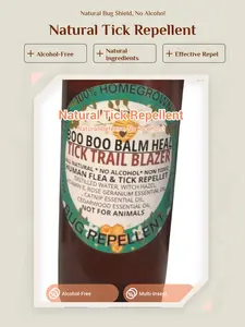 Boo Boo Balm Heal Refill Bottle - All Natural Alcohol-Free Tick Repellent, Natural Bug Repellent, Flea Control Home Care with Cedarwood Oil, Rose Geranium, Witch Hazel