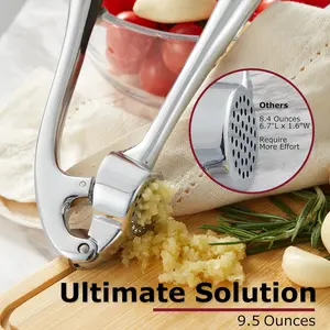 Kitessensu Ginger Crusher - High Effective Garlic Press with Studs - Easy to Clean and Squeeze - Rust Proof & Dishwasher Safe for Fruit and Kitchen