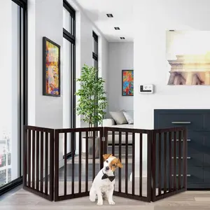Pet Gate - 4-Panel Indoor Foldable Dog Fence for Stairs, Hallways, or Doorways - 73x24-Inch Freestanding Dog Gates by PETMAKER