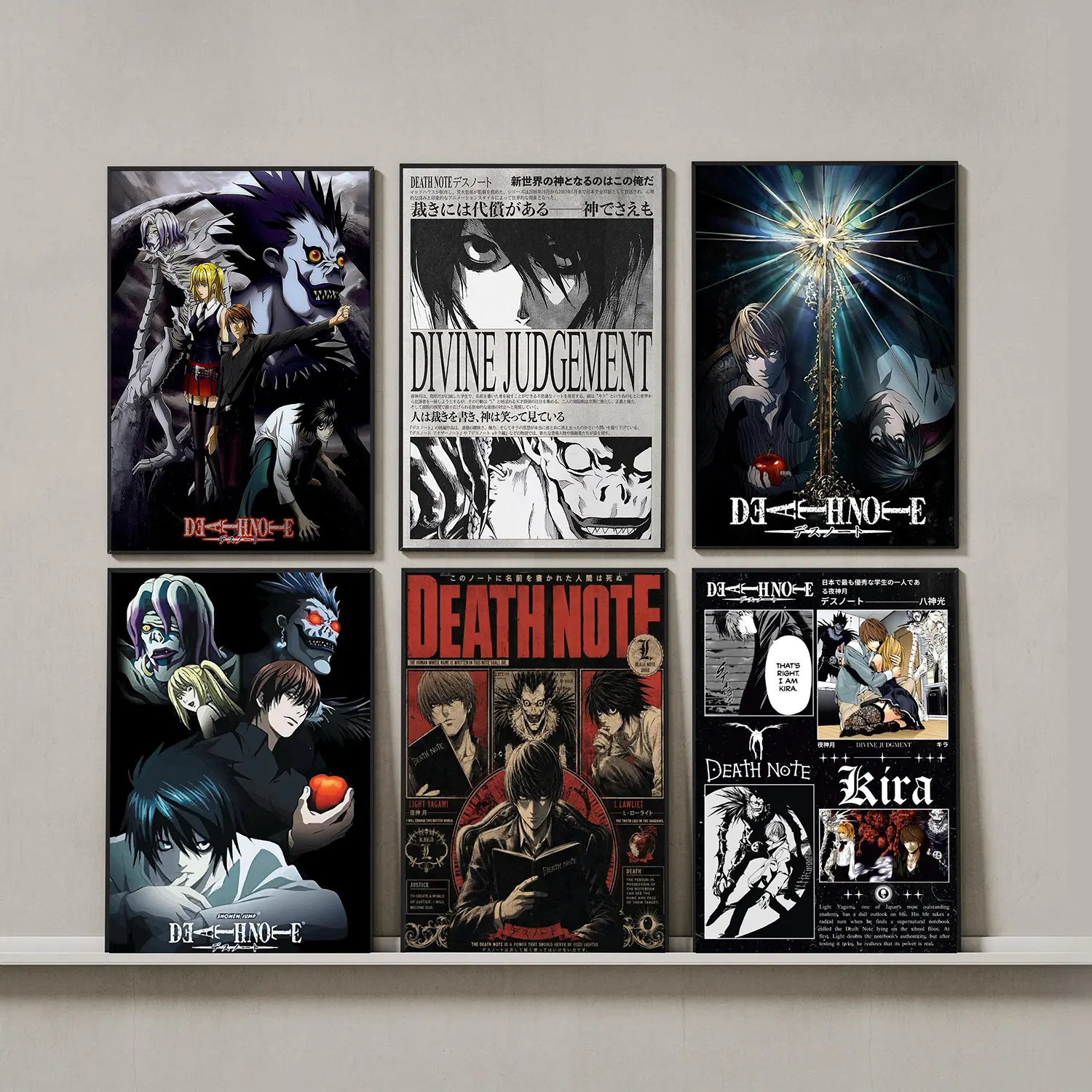 Death Note Anime Manga Poster, Vintage Anime Poster, Light Ryuk  Japanese Anime Wall Decor For Dorm Bedroom Living Room, Perfect Gift for Death Note Fan
