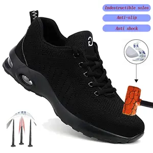 Work Sneakers Men Safety Shoes industrial Construction Steel Toe Protective Boots Men Shoes Anti-puncture Breathable light Mesh shoes workout sneaker advanced non-slip traction lifesaver boot