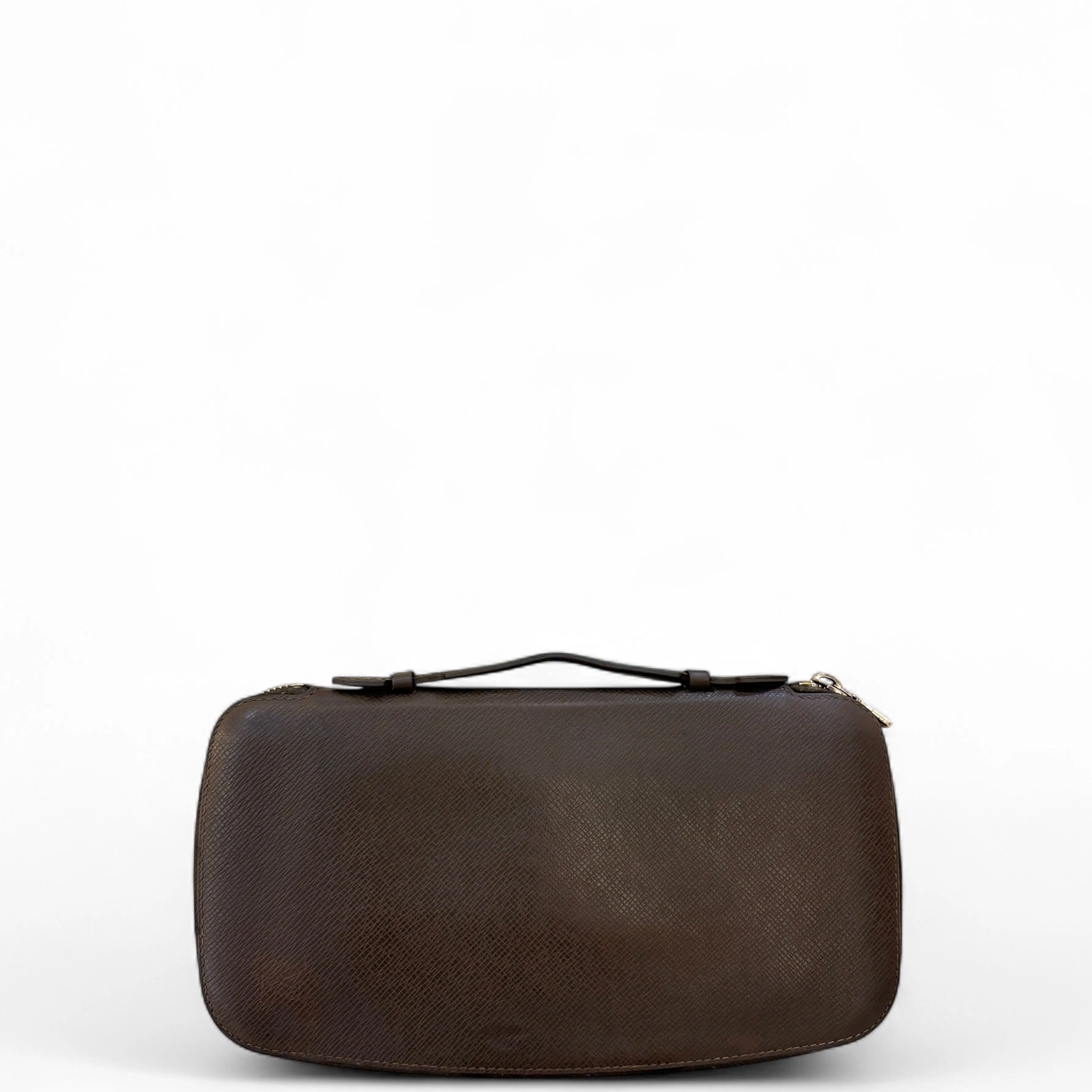 Pre-owned Louis Vuitton Leather Clutches & Wristlets Clutch Saffiano Dark Brown (0511n2)
