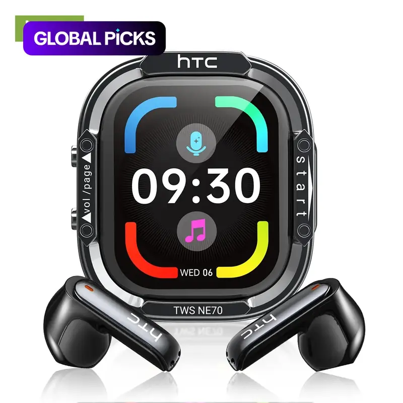 Htc Ne70 BT-compatible Bluetooth 6.0 In-Ear Headphones, Lightweight Ipx5 Waterproof Wireless Earbuds, Smart Touch Controls for Gaming Office Workout and Clear Voice Calls #GLOBAL PICKS