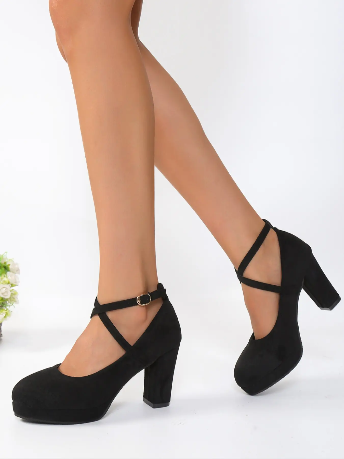 Women's Valentine's Day Fashion Elegant Classy Stylish Cross Strap Heeled High Heels, Thick Sole, Sizes 35-42, 3 Colors, Perfect for Party, Christmas, Wedding, Dancing, Party Nightclub, Evening Party Shoes