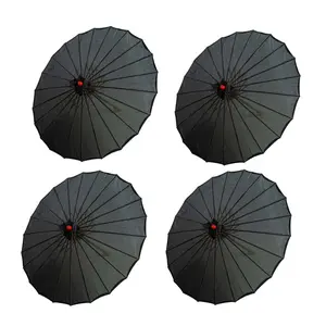 THY COLLECTIBLES Set of 4 Kid's Size 22" Japanese Chinese Umbrella Parasol for Wedding Parties, Photography, Costumes, Cosplay, Decoration and Other Events Bamboo Colorful