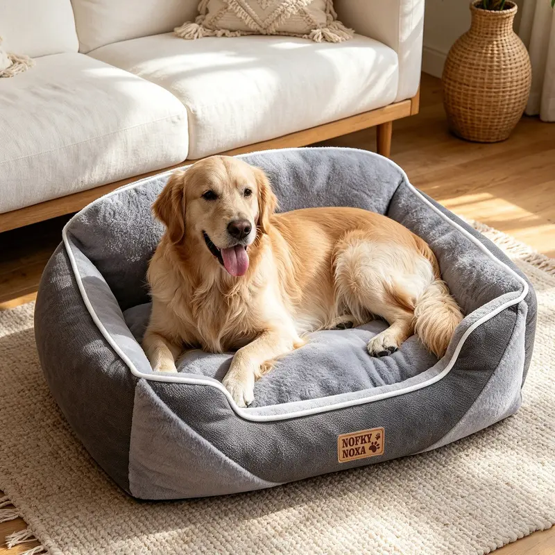 Orthopedic dog bed for large dogs, washable rectangular pet bed with soft plush lining, wear-resistant sturdy sofa bed for dogs with comfortable edging, non-slip indoor couch bed for Golden Retrievers, Labradors, and other large breeds