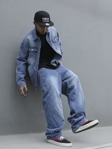 Men's niche autumn-winter denim jacket, a casual and warm denim outerwear with a loose and comfortable fit, perfect for casual daily wear.