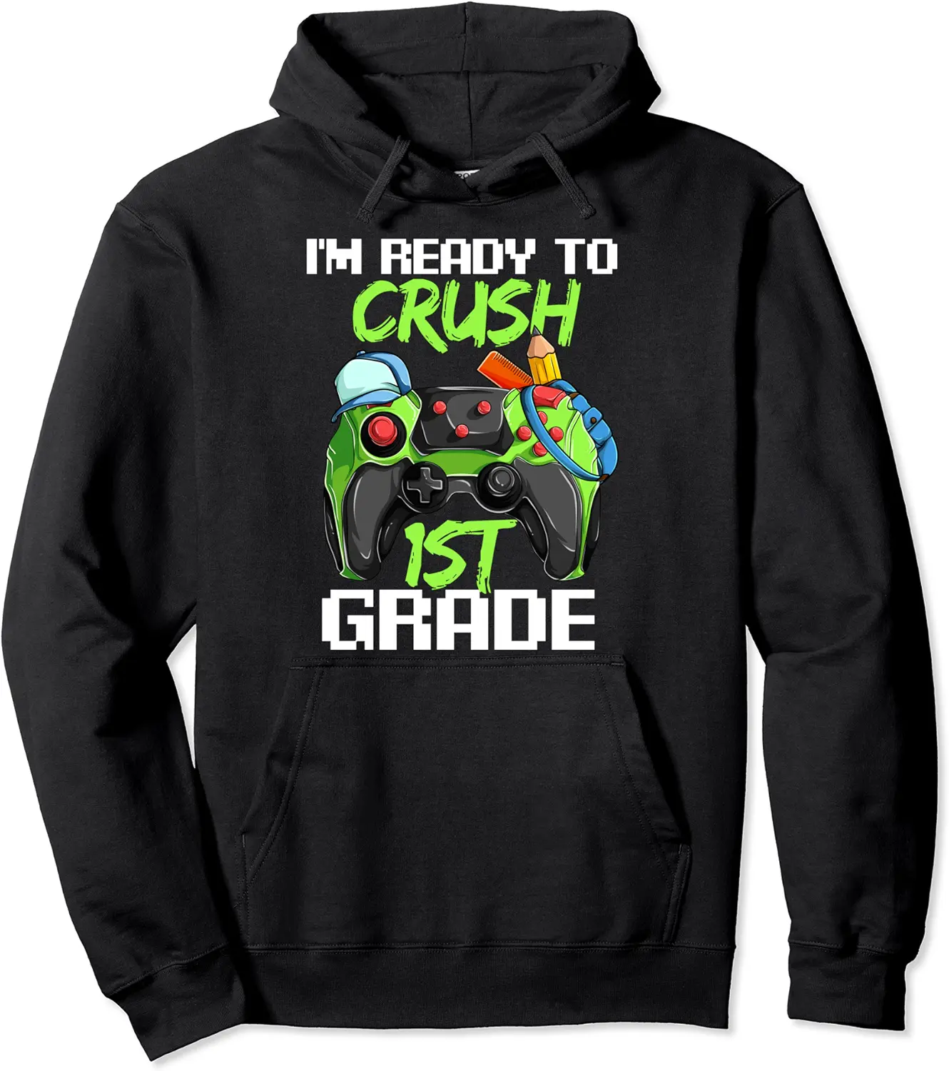 1st Day Of First Grade Shirts, Boy Ready To Crush 1st Grade Pullover Hoodie - Farhadheid Shop 87B0BRT9DNN2