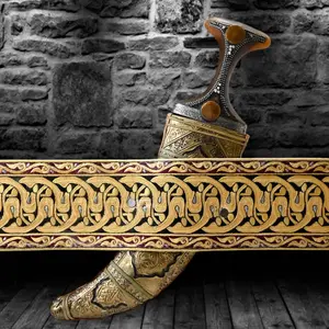 Golden Yemeni Janbiyah YE40019- جنبية ذهبي