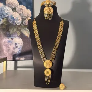 Divaslook  uniq design  long necklace set gold plated
