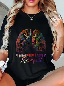 100% Cotton Respiratory Therapist Assistant RT Care Week Therapy Lung T-Shirt