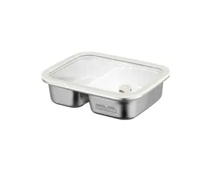 Hayvenware Duo Stainless Steel + Glass Food Container 1700