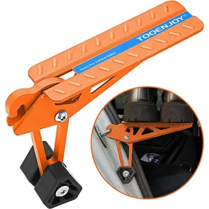 Universal Fit Car Door Step, Foldable Roof Rack Door Step Up on Door Latch, Both Feet Stand Pedal Ladder, Easy Access to Rooftop for Most Car, SUV, Truck(Orange)