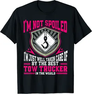 Trucker Tow Truck Operator Girlfriend Tow Truck Driver Wife T-Shirt - Kadashya Shop 52B0BJ7T68WB