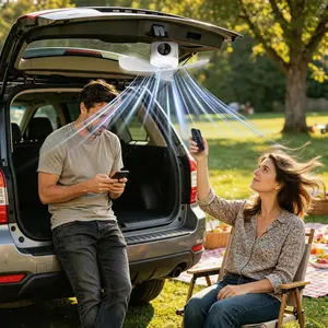 Portable Rechargeable LED Ceiling Fan Light, Adjustable Brightness and Speed, Ideal for Camping, Tent, Fishing, Outdoor Hiking, USB Rechargeable Fan