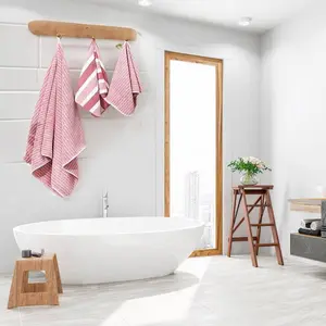 Striped Pattern Bath Towel Set, 6 Counts/set Soft Absorbent Bath Towel, Bathroom Supplies for Home & Travel