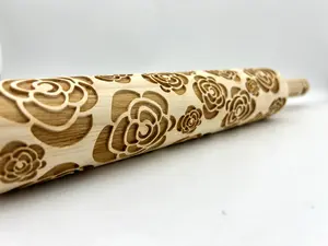 Rose Garden Embossed Rolling Pin for Pottery and Baking