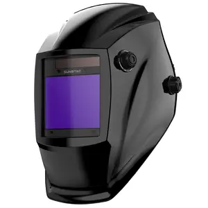 Sunstac Auto Darkening Welding Helmet with 3.94" x 3.27" True Color Viewing Screen | 4 Sensors Welding Mask Adjustable Wide Shade 4/5-9/9-13 Hood for STICK MIG TIG CUT