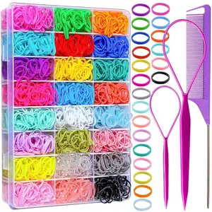 Elastic Hair Bands 24 Colors, 1500 Pieces Mini Hair Bands Rubber Bands