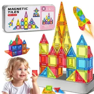 Mini Magnetic Building Blocks Set, Magnetic Building Tiles, 26/42 Pieces with Iron Box, Portable Magnetic Toy for Kids Aged 3+, Easy Storage Educational Gift