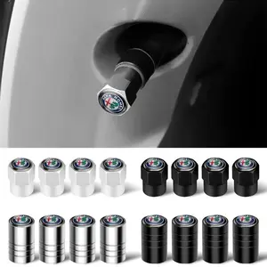 High-Quality Metal Car Tire Valve Stem Caps, Rust-Proof Waterproof Valve Covers for Alfa Romeo Models, Round & Hexagonal Design
