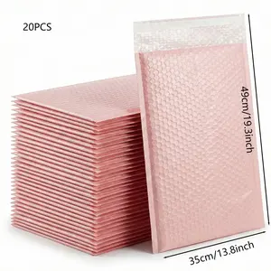 16.5x13.8 Large Polymailers 20 Pack Pink, Strong Adhesive Shipping Bags for Clothing and Apparel, Waterproof Self Sealing Mailing Envelopes, Thick Plastic Mailing Bags for Small Business, Opaque Courier Envelopes.