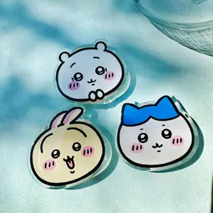 Chiikawa Phone Grip Accessory, Usagi Hachiware Charm Kindle Stand, Kawaii Animal Cute Acrylic, Momonga Miffy magnetic mount sticky pop socket