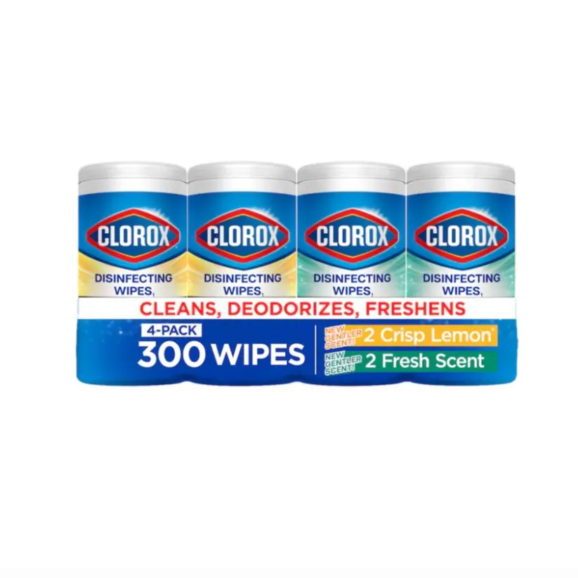 Clorox Disinfecting Wipes 300 Count 4 Pack Crisp Lemon Fresh All Purpose Cleaner
