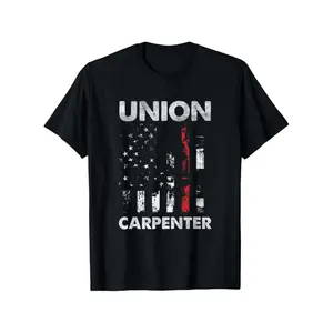 union carpenter labor day union worker t shirt mens casual short sleeve t shirt summer printing t shirt 180g fabric weight 100 cotton s xxxl casual crew neck machine washable -1
