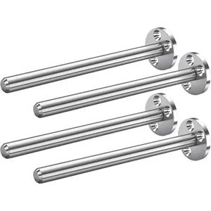 Stainless Steel  Floating Shelf Bracket Heavy Duty Blind Shelf Support Invisible Mounting Hardware for Wall Mantels Shelves, Solid Metal Rod, Approx. 1/2 inch in Diameter, 6 inch, 4 Pack