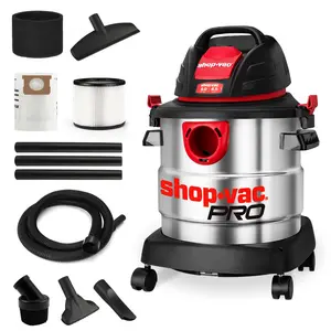 Shop-Vac HP Wet/Dry Vacuum, Stainless Steel Tank, Portable Shop Vacuum with Filter, Hose and Accessories for Garage, Workshop