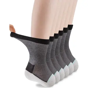 Amputee Socks, Transmet Crew Socks for Partial Foot Amputation, Seamless, Extra Wide, Anti-Blister, 6 PCS