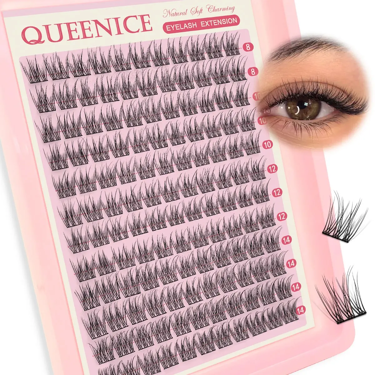 Lash Cluster Eyelashes, Individual Lashes, Diy Lash Clusters, Natural, Beginner Friendly Eyelashes, Lightweight Anime Lashes, Mixed Lengths, Reusable, Lash Extension, Eyelash Cluster Extensions for Daily Life And Parties