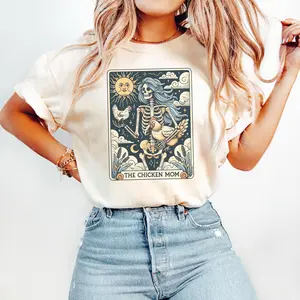 Chicken Mom Tarot Card, Halloween Mama Tee, Fall Halloween Funny Chicken Shirt