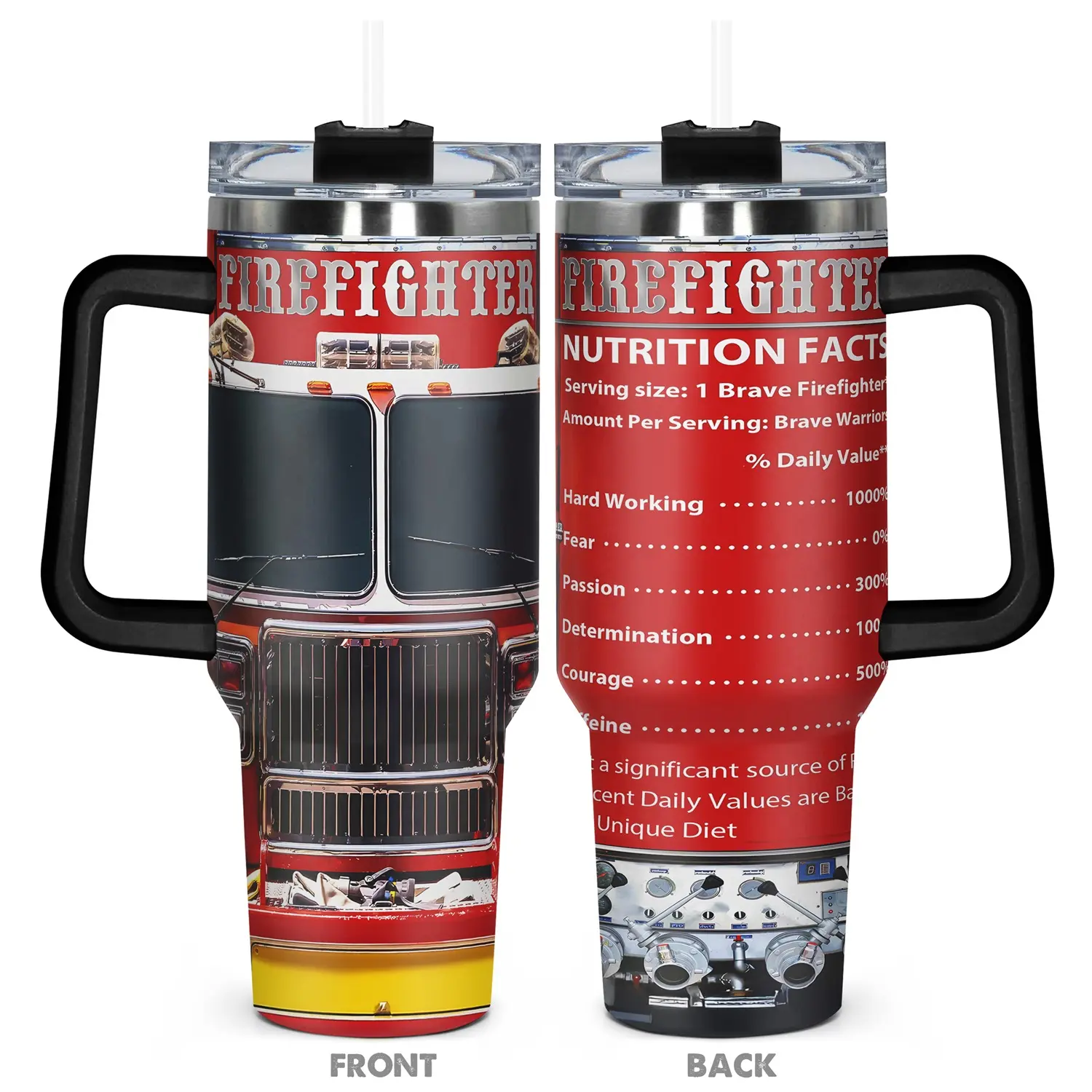 1pc, Gifts for Firefighter 40oz Stainless Steel Tumbler Insulated Mug, Insulated Cups, Fire Engine Funny Print 40oz, Insulated and Durable, Gift for Any Occasion: Birthdays, Holidays, or Special Moments for Family, Friends, or Coworkers
