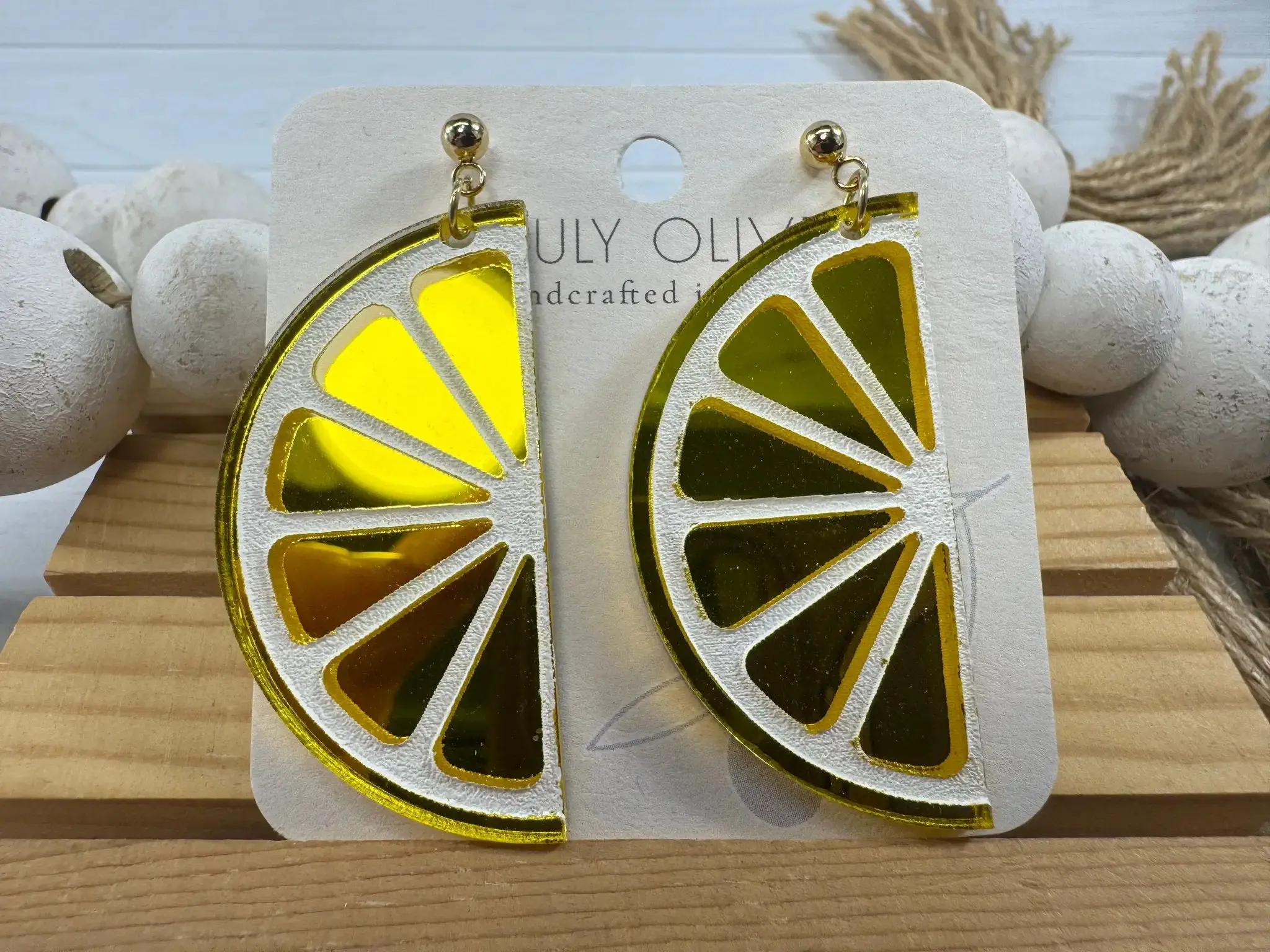 Half Slice Citrus Costume Earrings - Lemon, Lime, and Orange Fashion Accessories