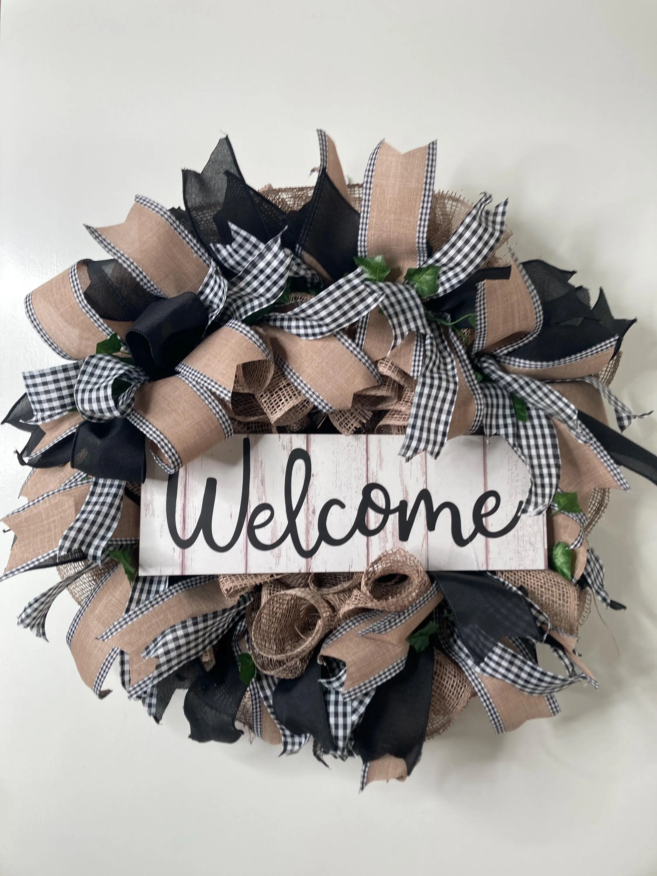 Welcome Wreath, Year Round Wreath, Neutral Wreath, Everyday Decor, Front Door Wreath, Everyday Wreath, Black and Brown Wreath, Farmhouse
