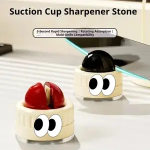1/2PCS Portable Quick Knife Sharpener with Suction Base, Kitchen Knife Sharpener for Knives, Scissors, Meat Cleavers, Outdoor Tools, Non-Slip Design, Kitchenware