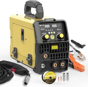 135A MIG Welder, 3 in 1 Welder Flux MIG/Lift TIG/Stick Multi-Process Mig Welder, 110V Welding Machine, Flux Core Welder Machine with Welding