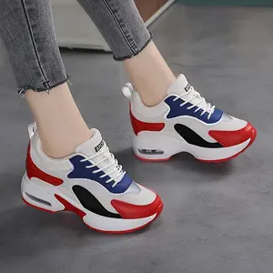 Women's Geometric Color-Block Low-Top Sneakers - Breathable Mesh & Lace-Up Closure, All-Season Comfort with PU Cushioned Sole for Casual & Light Athletic Wear, Ladies Sneakers, Everyday Comfort Shoes, Comfortable Shoe Design