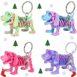 Gradient Color 3D Printed Puppy Keychain – Cute Multi-Purpose Charm for Bags, Keys, Car Mirror, Phone, Perfect Holiday & Christmas Gift, Dreamy Little Present