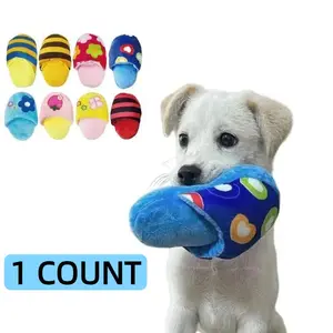 Squeaky Slippers Dog Toy - Interactive Plush Sounding Shoe-Shaped Chew Toy, Suitable for Puppies, Durable Soft Material, Bright Colors and Patterns, Safe, Essential for Training and Play, Pet Entertainment | Soft Touch, Interactive Dog Toy