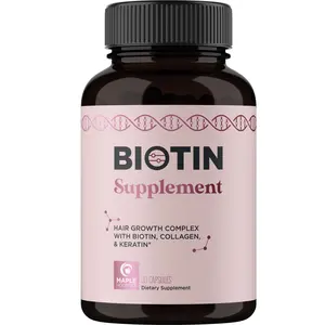 Maple Holistics Biotin Supplement for Women Thicker-Looking Hair Skin Nails Healthcare Fitness Edible Capsule supplement biotin Dietary Bathroom