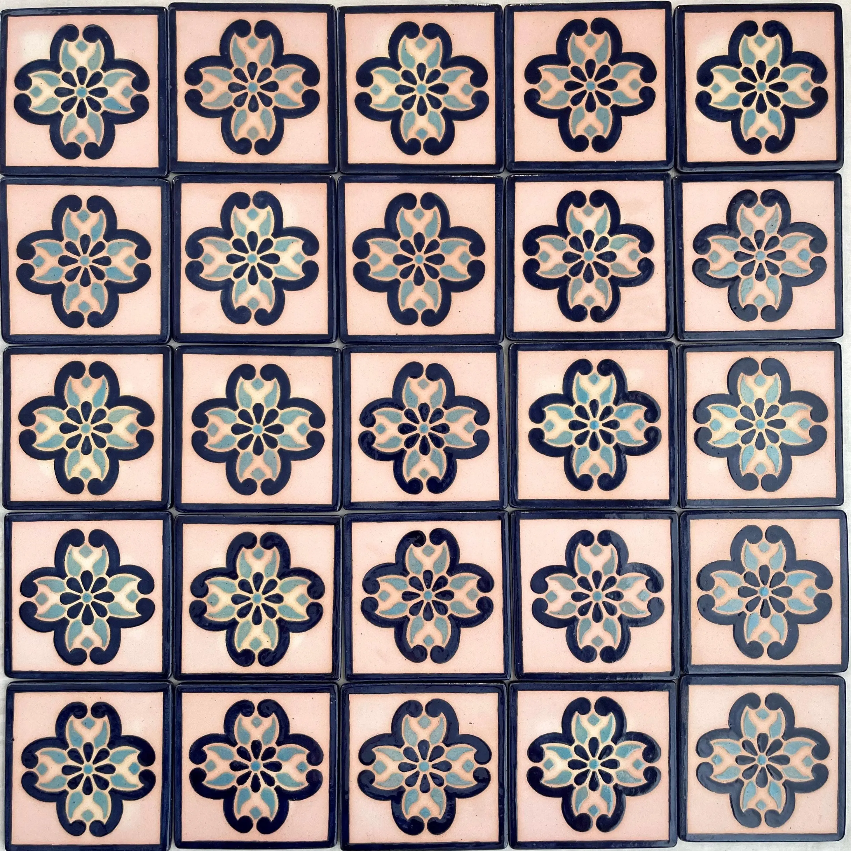 Hand-Painted Spanish Floral Ceramic Tile for Kitchen or Bathroom Backsplash