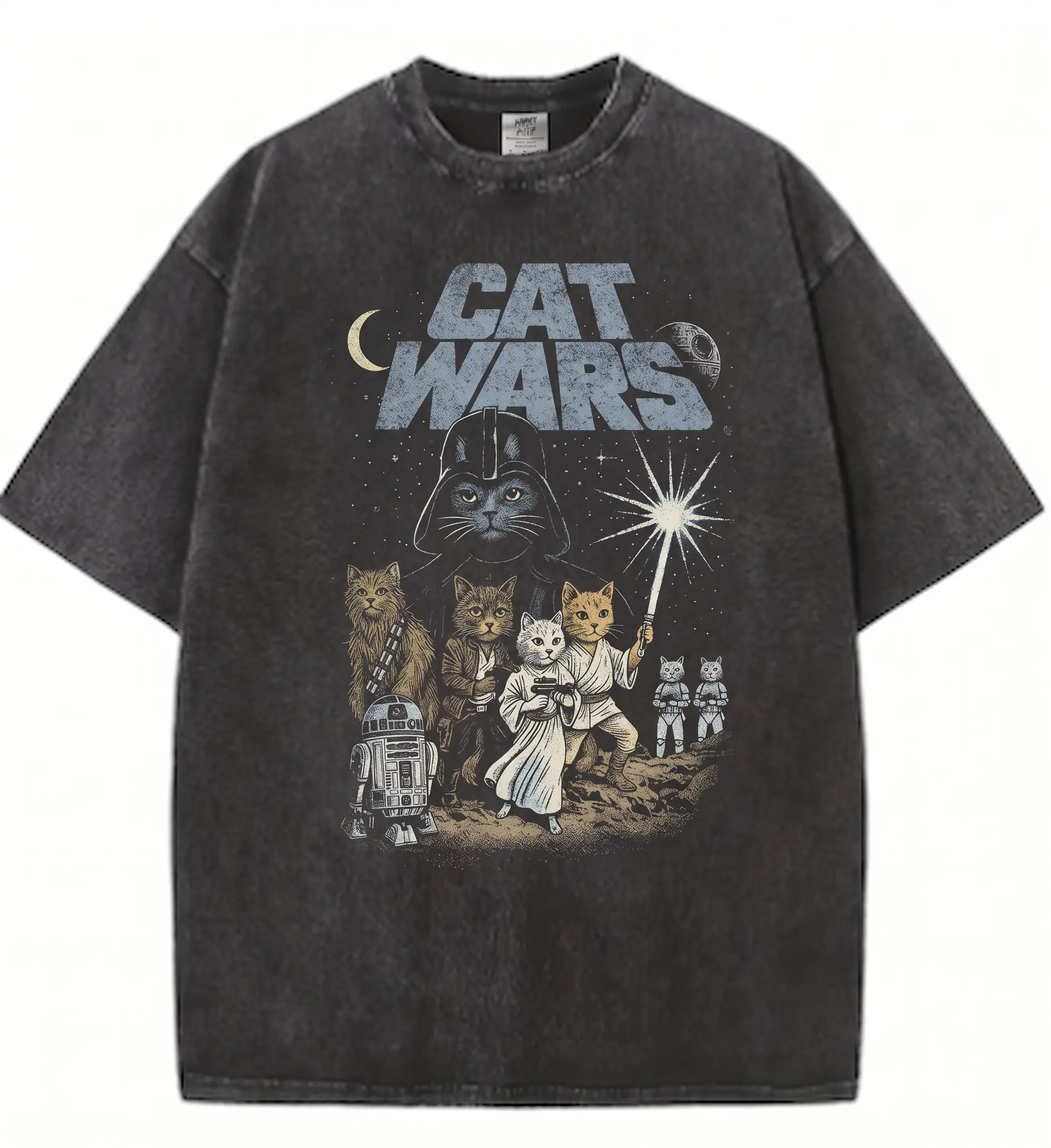 Vintage Cat Wars Funny 90s Graphic Shirt, Retro Cat Wars Lover Comfort Colors Tee, Funny Cat Warrior Shirt, Cat Lovers Gift, Sci-fi Top, Nerdy Cat Tee