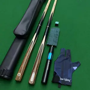 Luxury Wood Pool Cue 3/4 Split Joint, Snooker & 8-Ball (Black 8) with Accessories - Premium Wooden Billiard Cue for Professional & Recreational Players, Includes Carrying Case, Replacement Tips, and Cleaning Cloth, Billiards Equipment