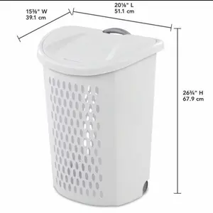 White Wheeled Laundry Hamper
